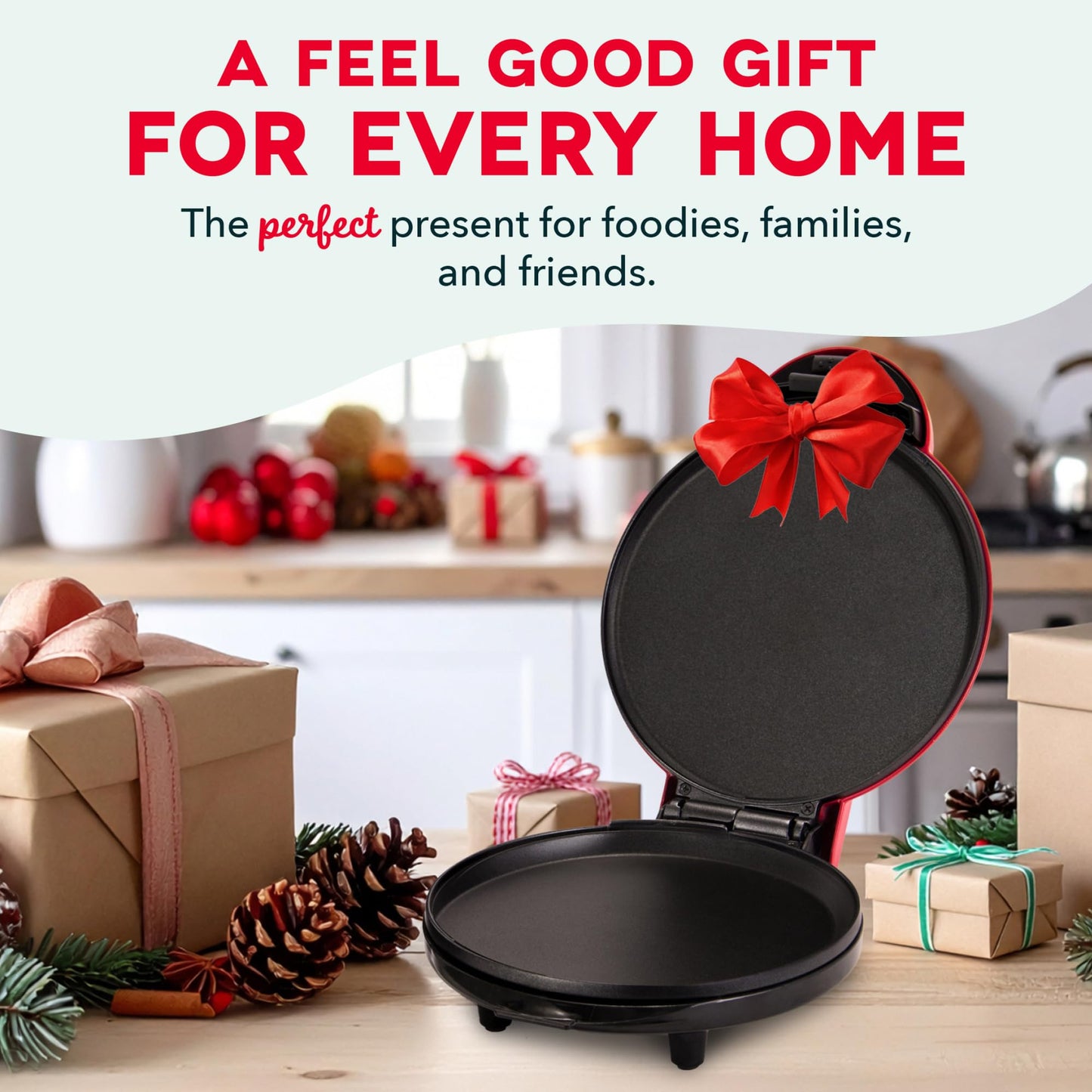 Dash Round Express Electric - Pancake Maker & Eggs Griddle System - Healthy Breakfast Maker - Quick Heat-Up & Easy Cleanup - nonstick surface - Red