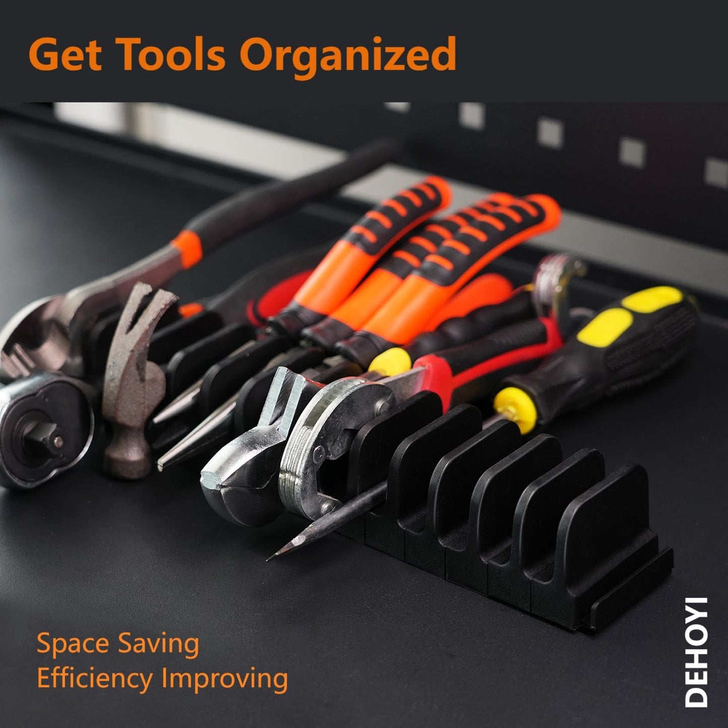 DEHOYI 24 pcs Magnetic Plier Organizer Set for Toolbox & drawer Storage|Modular Plier holders for Mechanics, Technicians, Space-Saving & Quick-Access,Gift for father and boyfriend(Black)