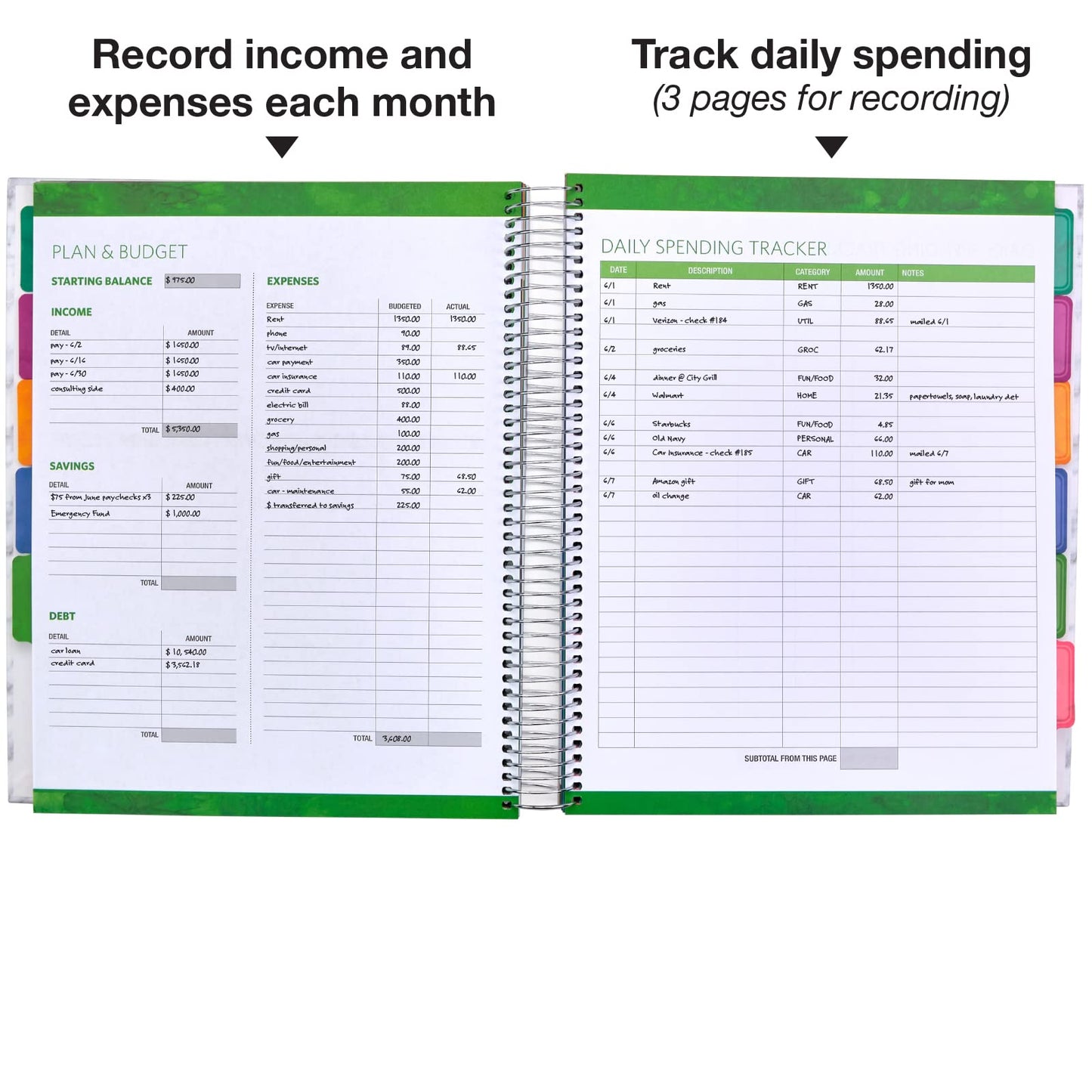 Global Printed Products Budget Planner & Monthly Bill Organizer With 12 Envelopes and Pockets. Expense Tracker Notebook and Financial Planner Budget Book to Control Your Money, 8.5" x 11", Blue Marble