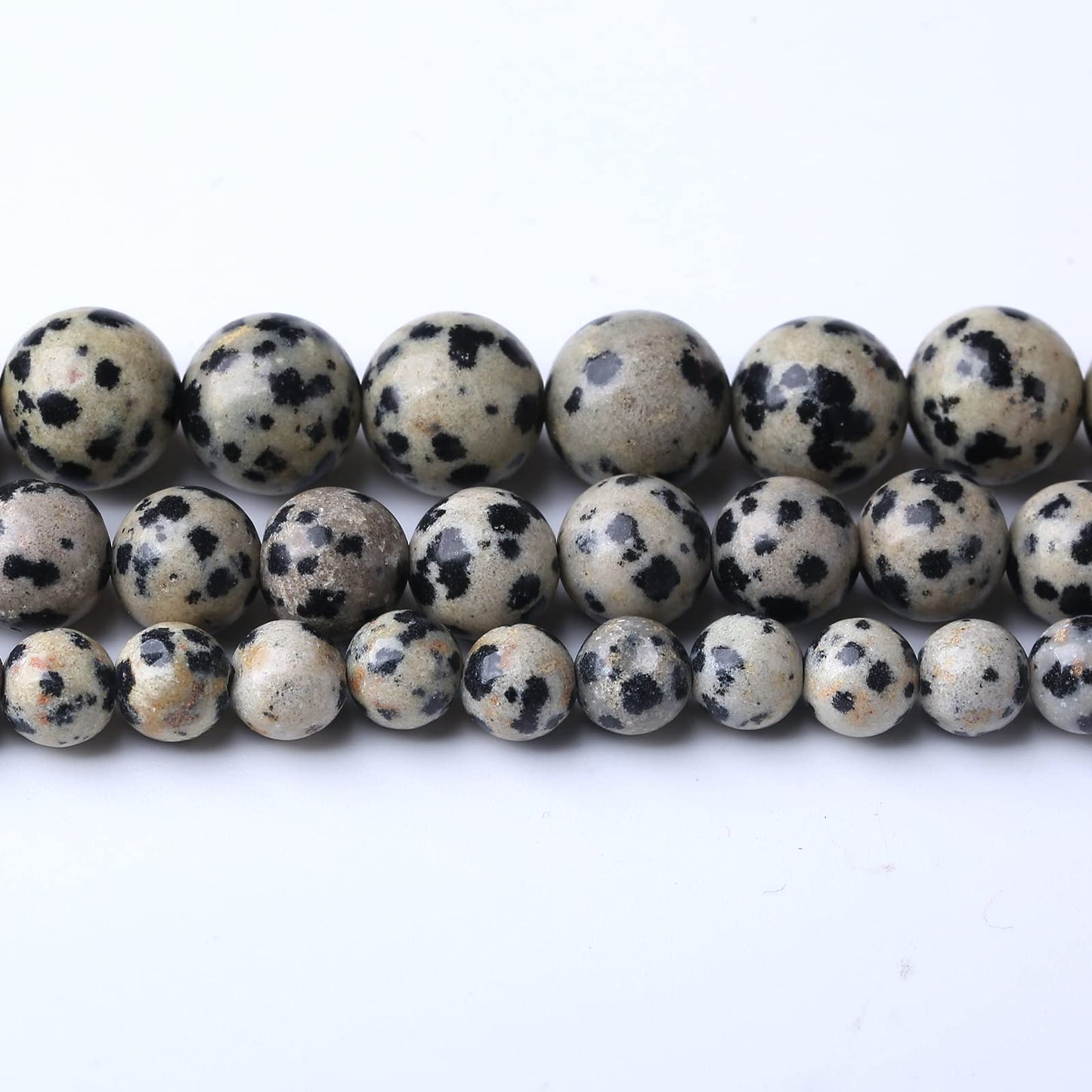 90PCS 4MM Dalmatian Jasper Natural Gemstone Round Stone Beads for Jewelry Making DIY Energy Stone Healing Power Bracelet 15"