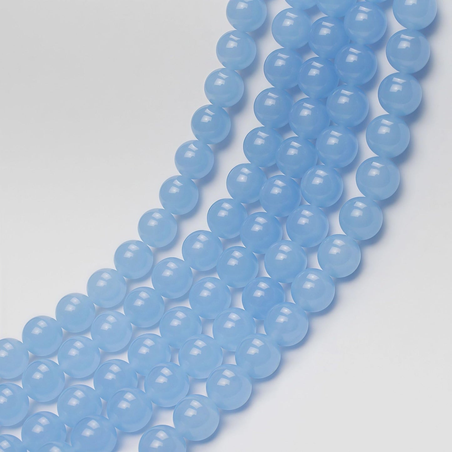 MJDCB Natural Aquamarine Chalcedony Round Loose Beads for Jewelry Making DIY Bracelet Necklace (6mm)