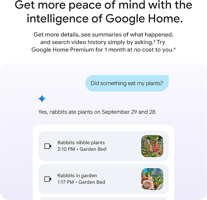 Google Nest Cam Outdoor (Wired, 2nd Gen) - Security Camera with 2K Video and Gemini, Night Vision, 2-Way Audio - Works with Google Home - 2025 Model - Hazel