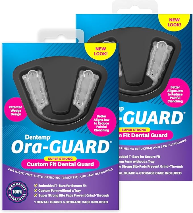 Dentemp Ora-GUARD Custom Fit Dental Guard - Bruxism Night Guard for Teeth Grinding (Two Pack) - Mouth Guard for Clenching Teeth at Night - Mouth Guard for Sleeping - Relieve Soreness in Jaw Muscles…