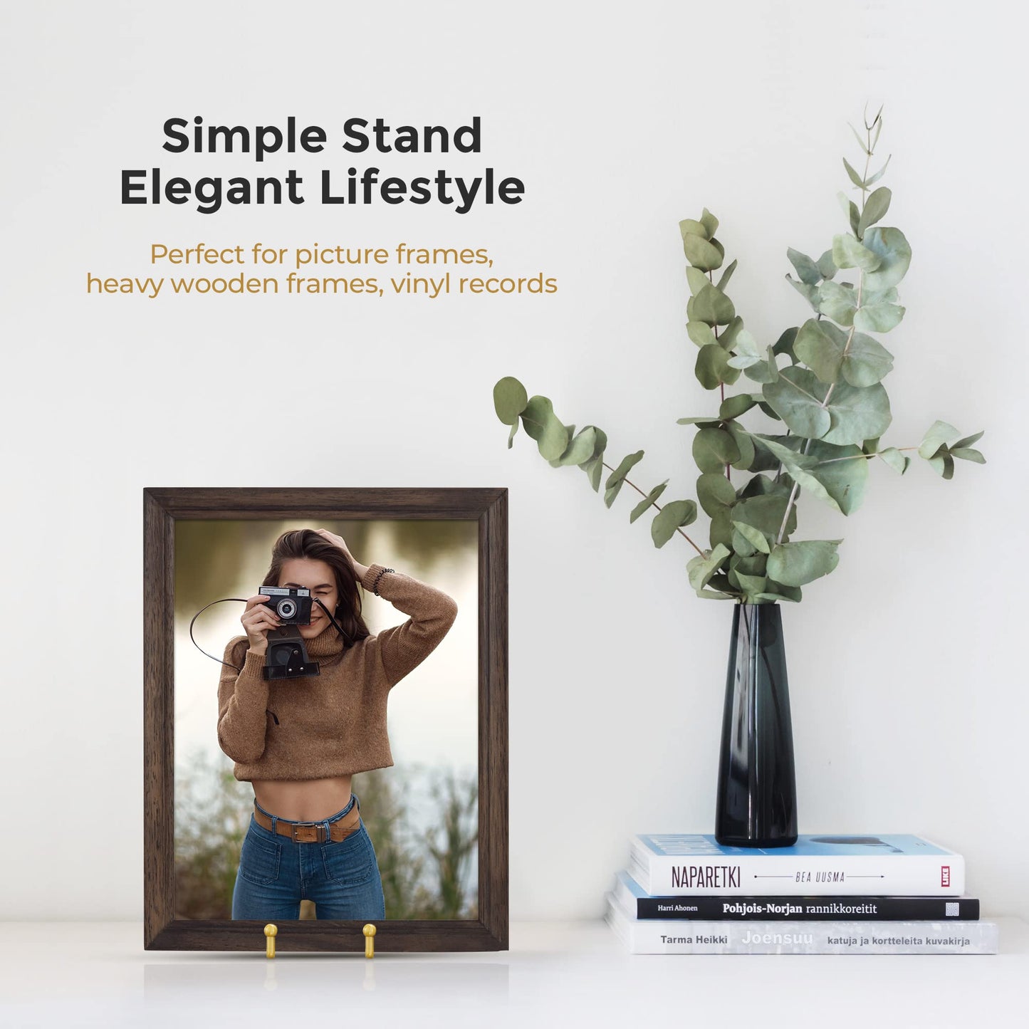 TR-LIFE 4 Pack 6 Inch Plate Stands for Display - Metal Easel Holder Stand for Picture Frame, Decorative Plate, Photo, Tabletop Art (Gold)