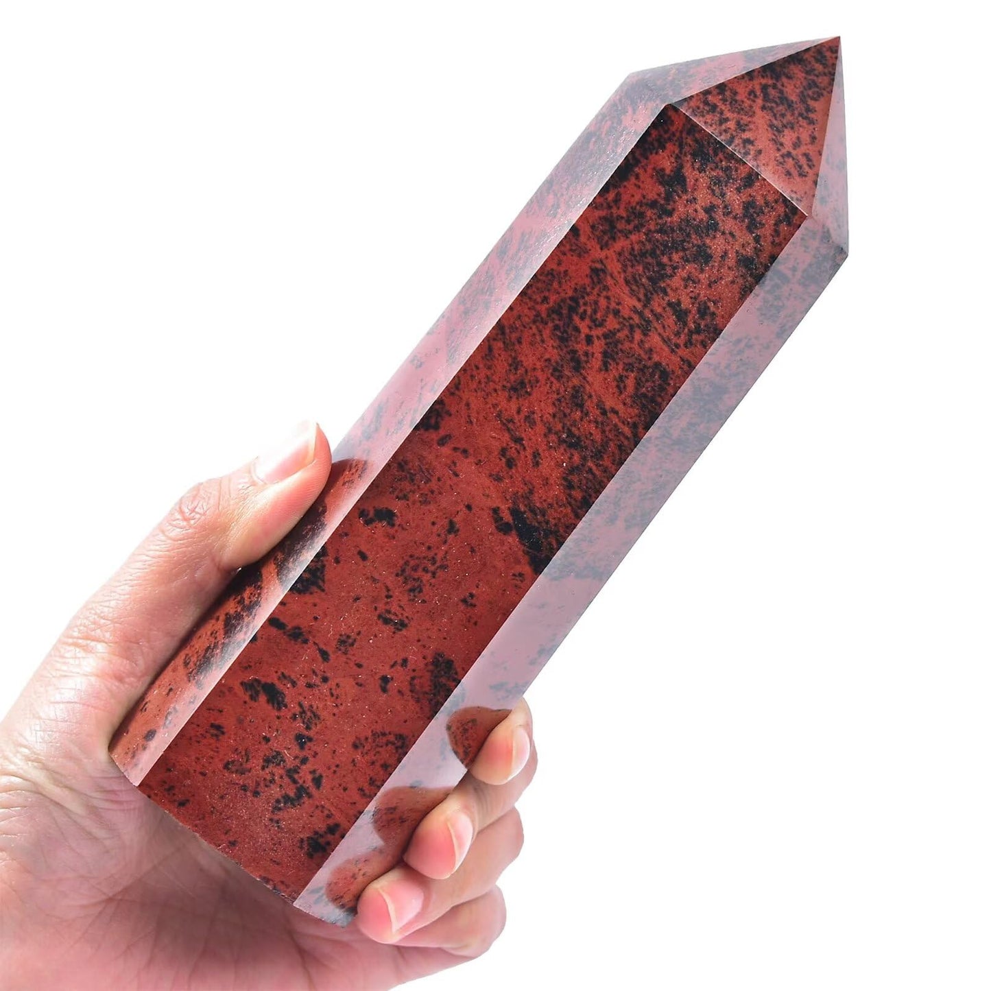 Mahogany Obsidian Stone Tower Obelisk Healing Crystal Wand Large Reiki Meditation Gifts 1.1-1.7 LBS