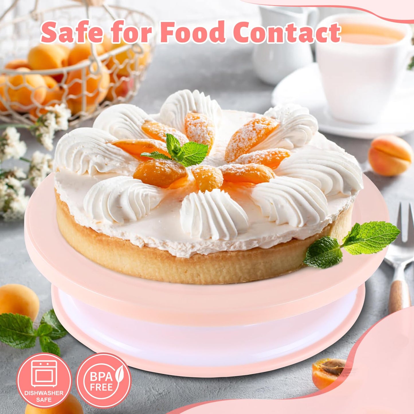 FGASIDYO 207PCS Cake Decorating Kit Includes Revolving cake turntable for decorating, Icing Bags and Tips Set, 3 Spatulas, 3 Cake Scraper, 100 Piping Bags, frosting piping kit,and 3 Coupler for Baking