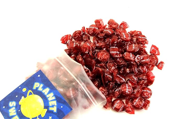 Planet Sweets Sugar Free Cinnamon Buttons Hard Candy - 8 Ounces - Bulk Candies Individually Wrapped Discs Candies