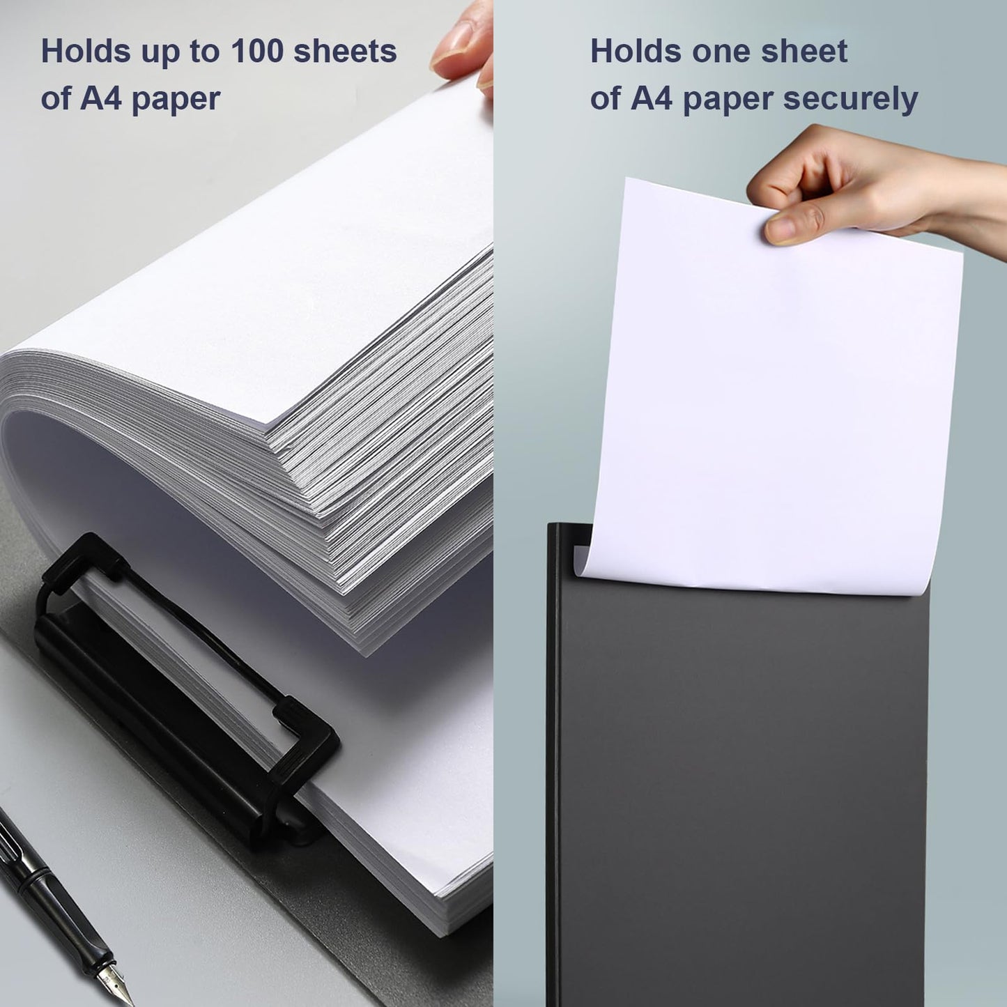 CATOOMUU A4 Foldable Clipboard with Binders 5 Pack, 360° Cover Flip Clipboard, Plastic Privacy File Folder with Storage for Nursing, Students, Office