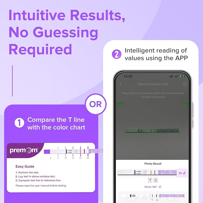 Premom Quantitative Ovulation & Pregnancy Test Kit: 40 LH Strips + 10 HCG Strips + 5 Pregnancy Sticks + 2 Reusable Urine Cups | at-Home Fertility Test for Women | Smart Digital Ovulation Reader App