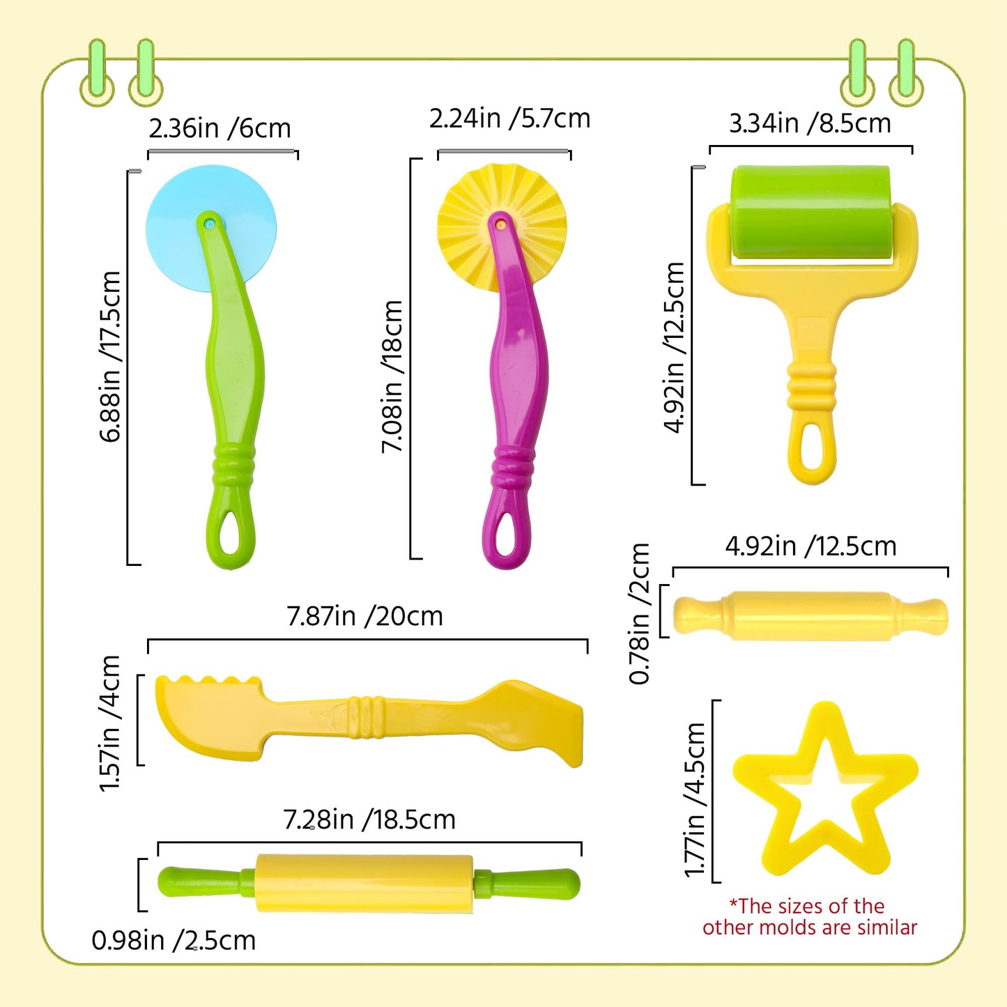 Dough Tools Set for Kids Ages 2-4, 25pc Creative Play Accessories with Molds and Cutters, Non-Toxic Modeling Clay Toys for Toddlers Sensory Activities