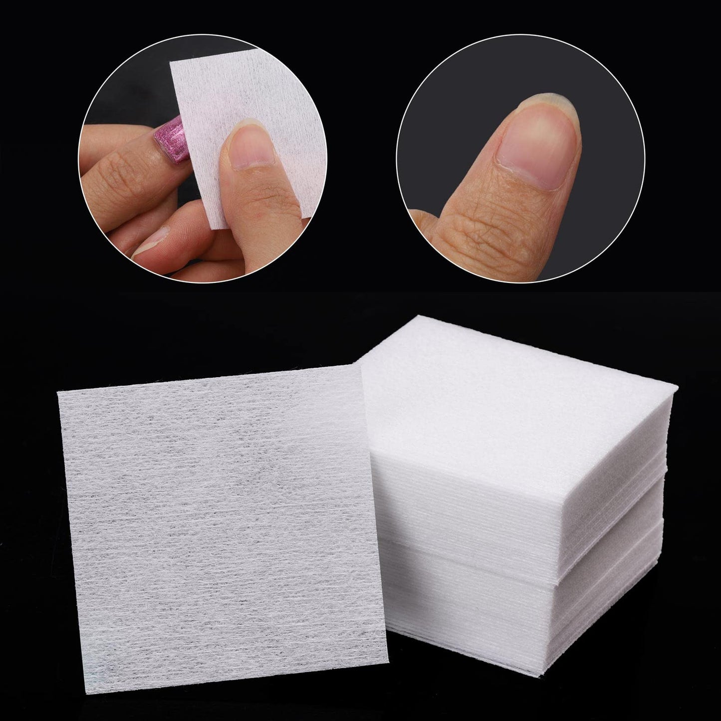 Lint Free Nail Wipes for Gel Nail Disposable Nail Polish Remover Cotton Pads White, 2600 Pcs, 16 Pack