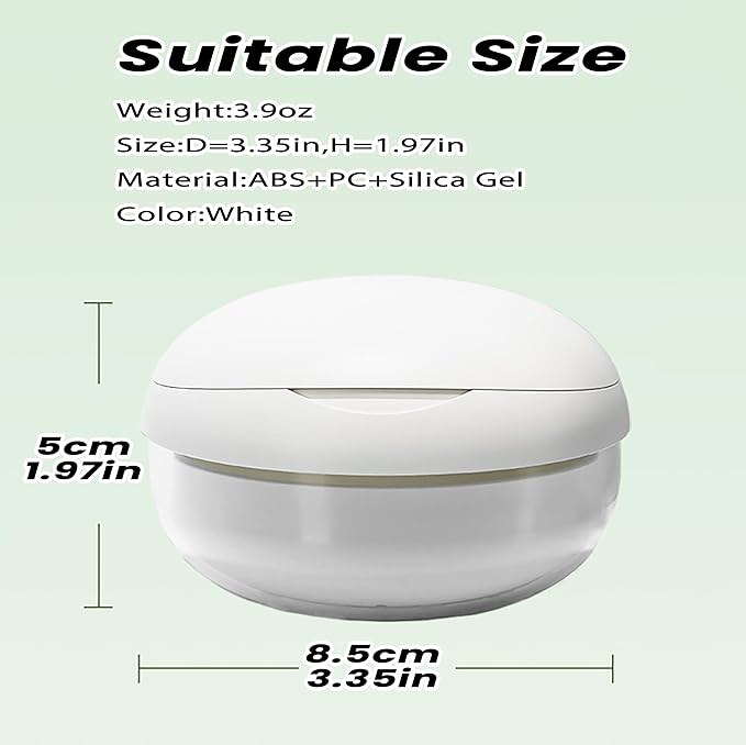 AARAINBOW Retainer Cleaner Case, Leak Proof Denture Bath Box with Strainer Basket, 2 in 1 Denture Case Retainer Storage Soak Container for Travel, Mouth Guard Cleaning Case Denture Cup (B White)