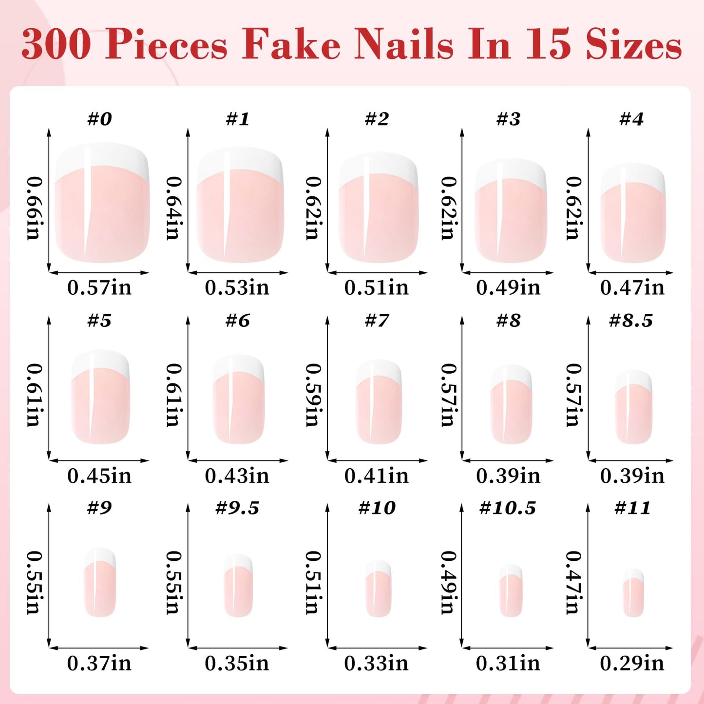 240pc White French Tips Press on Nails Square Fake Nails with Tabs, Extra Short Nails Press ons French Tip Acrylic Nails Nude Pink Glue ons Nails Short False Fingernail Stick on Nails for Women
