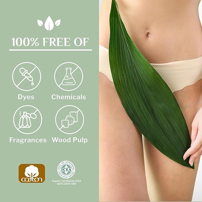 Organyc 100% Certified Organic Cotton Inside and Out Foldable Tanga Thong Panty Liners, Ultra Thin Liners for Women, Light Flow, 24 Count - 6 Packs