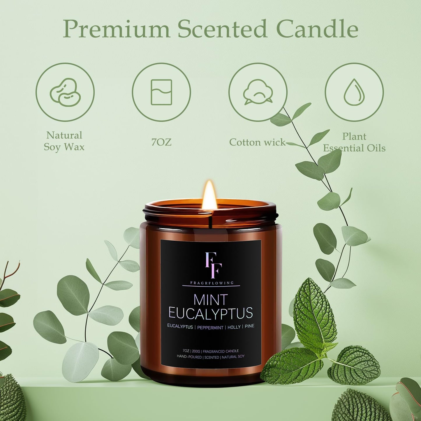 Scented Candles Set, Soy Wax Candles 6 Pack 42 Oz Aromatherapy Candles Gift Set for Women Men (Sage/Vanilla/Lemon/Sandalwood/Mint/Rose)