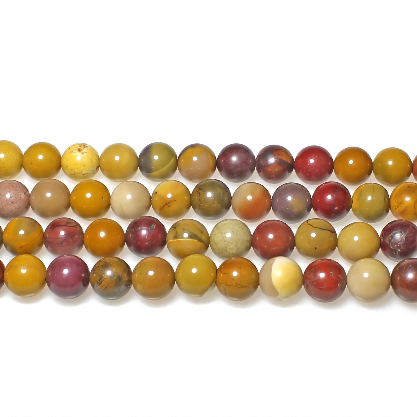 MJDCB Natural Stone Beads Moonkaite Jasper Egg Huangshi Round Loose Beads for Jewelry Making DIY Bracelet Necklace (6mm)