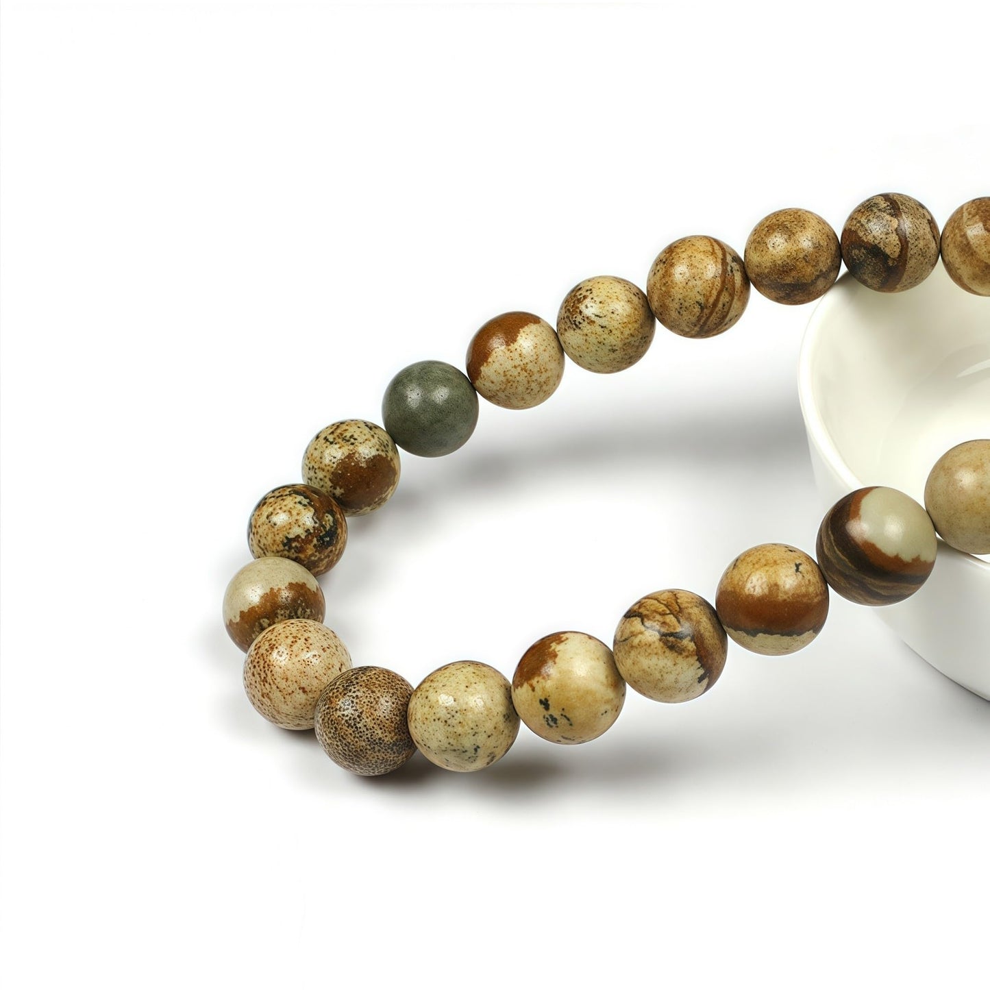 MJDCB AAA Natural Picture Beads Stone Beads for DIY Bracelet Making Strand 15" (10mm)