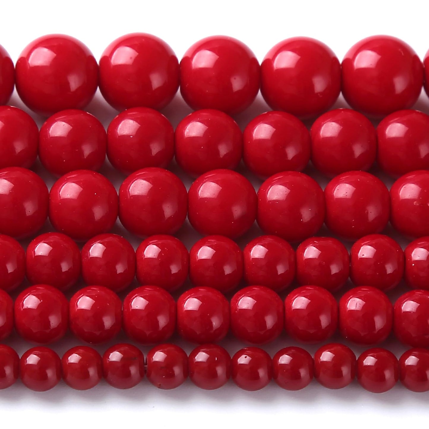 Garnet Red Glass Beads for Jewelry Making Natural Stone Round Gemstone Beads DIY Bracelet Necklace 180pcs 4MM 2 Strands 32"
