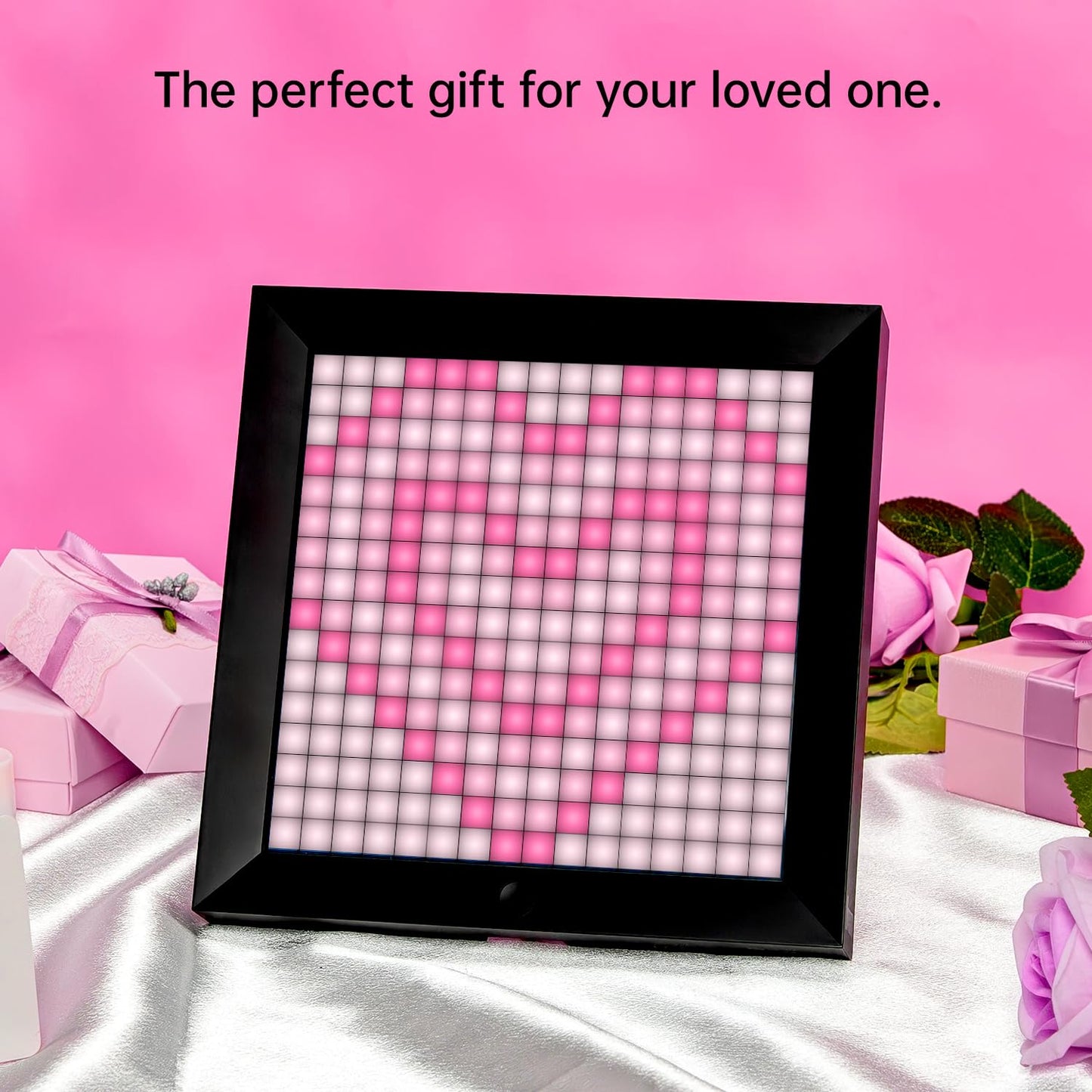 Divoom Pixoo - Pixel Art Digital Picture Frame with 16x16 LED Display APP Control - Cool Animation Frame Wall/Desk Mount for Gaming Room & Bedside Table -Black
