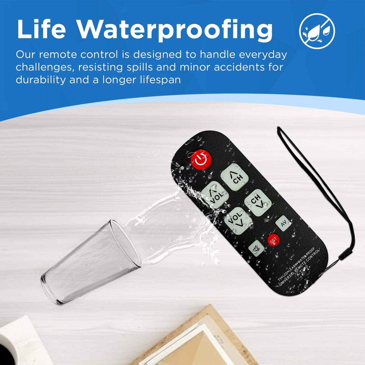 Universal Big Button TV Remote for Seniors, Elderly - Simple Remote - Easy to Use and Set Up with Auto Search & Learning Functions for Major TV Brands, Dementia Friendly Gifts