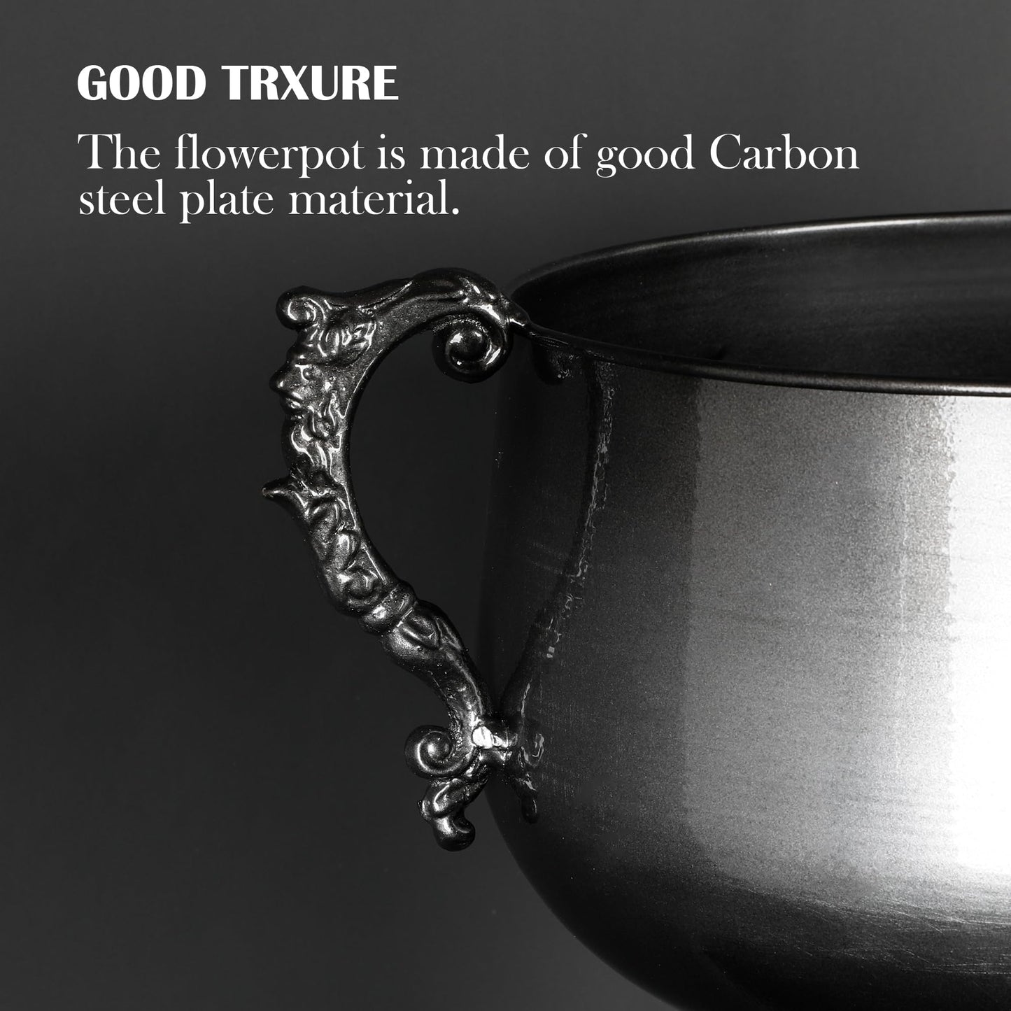 WORTH 22.5" H. Tall Floor Urn Vase - 15.3" Dia. Classic Bowl Metal Planter Plant Pot - Glossy Black Bowl Flower Vase for Party Event Home Decor - Decorative Outer Pot