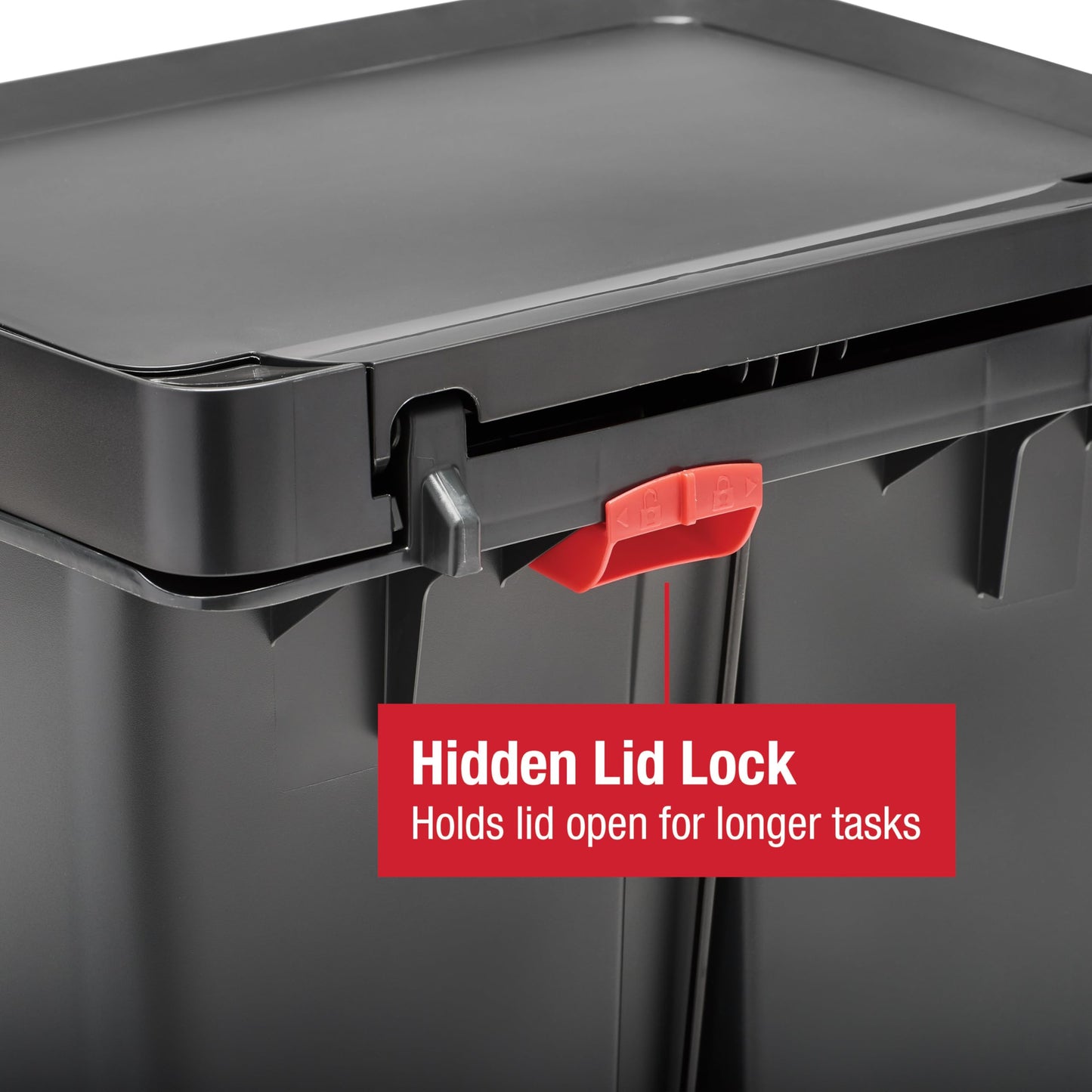 Rubbermaid Premier Series II Step-On Trash Can for Home and Kitchen, with Lid Lock and Slow Close, 12.4 Gallon, Charcoal, for Home/Kitchen/Garage/Apartment/Office
