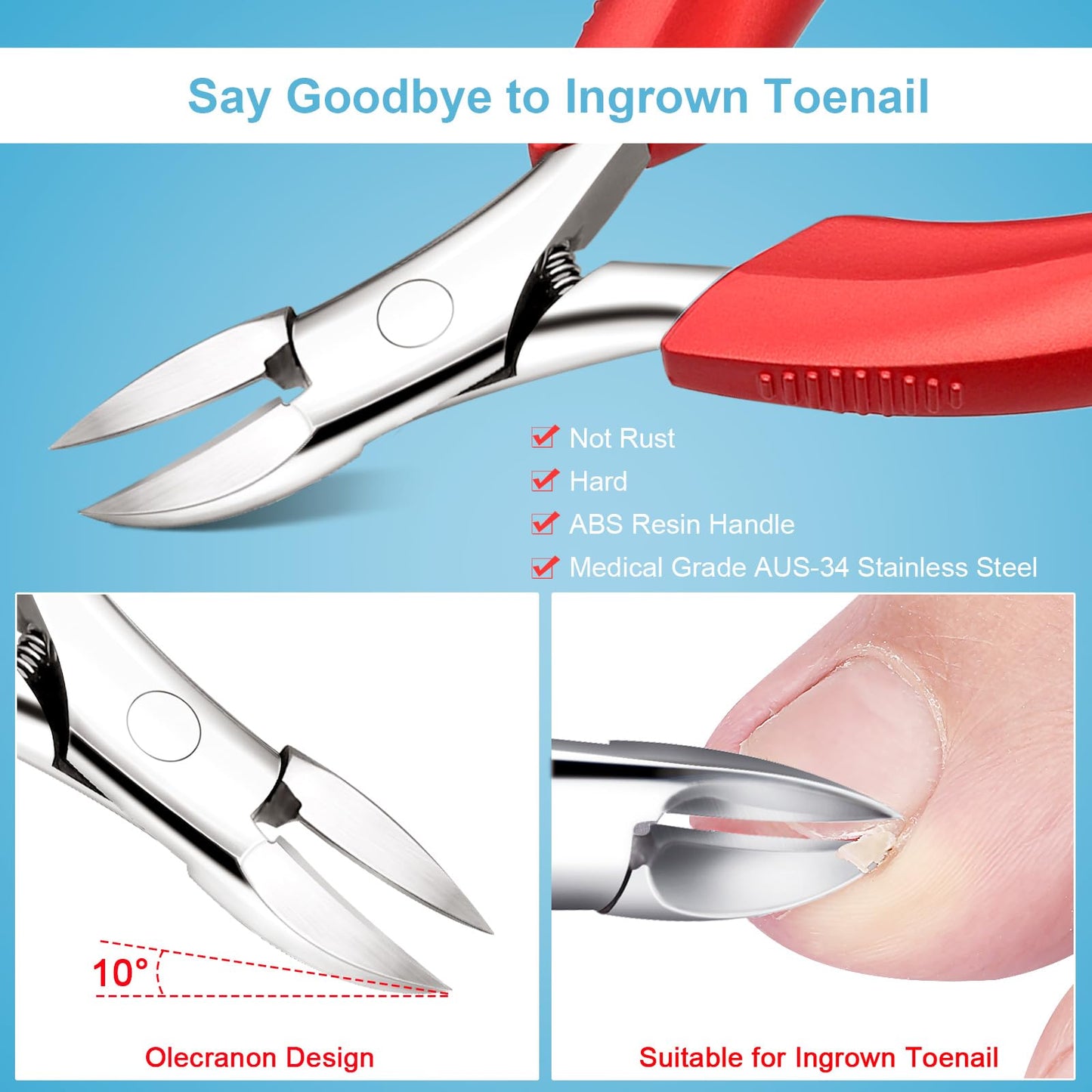 Orelex Toenail Clippers for Seniors Thick Toenails, Toe Nail Clippers Adult Long Handle for Men, Sharp Professional Heavy Duty Ingrown Toenail Tool for Men Women Elderly
