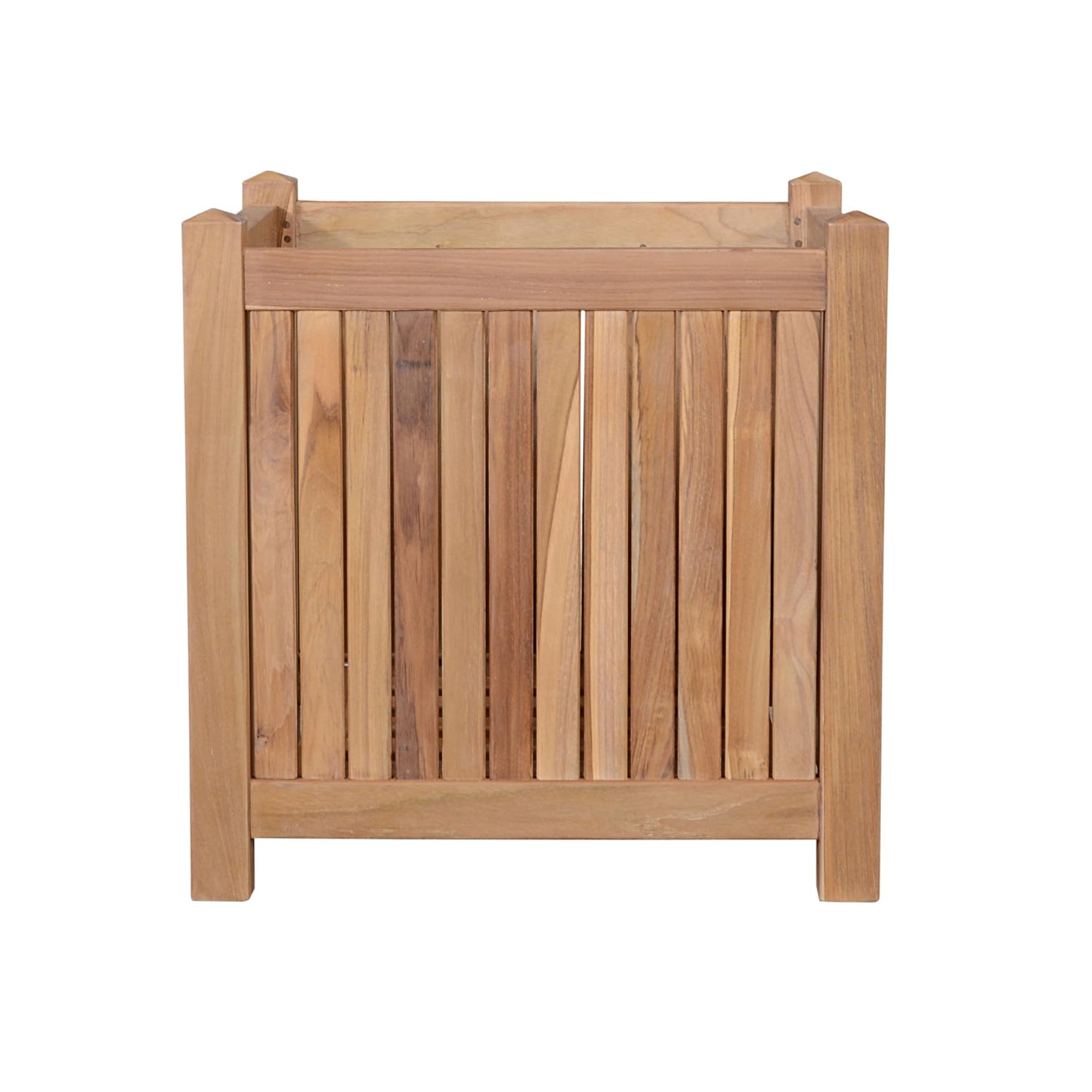 HomeRoots 18" Natural Solid Wood Indoor Outdoor Square Planter Box