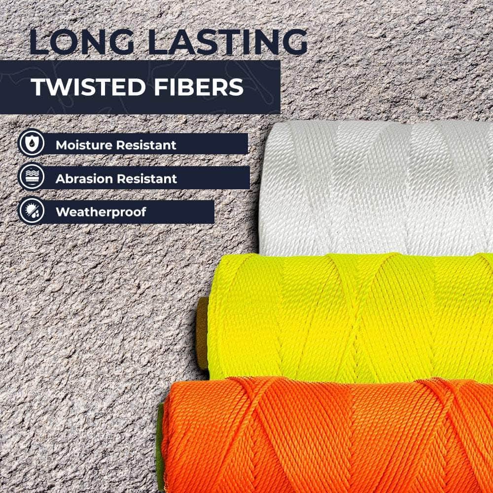 SGT KNOTS #18 Twisted Mason Nylon String Superior and Durable Twine for Masonry Jobs, DIY Projects, Crafting, Commercial, Workshop, Gardening, Trot Line (1100ft, Fluorescent Pink)