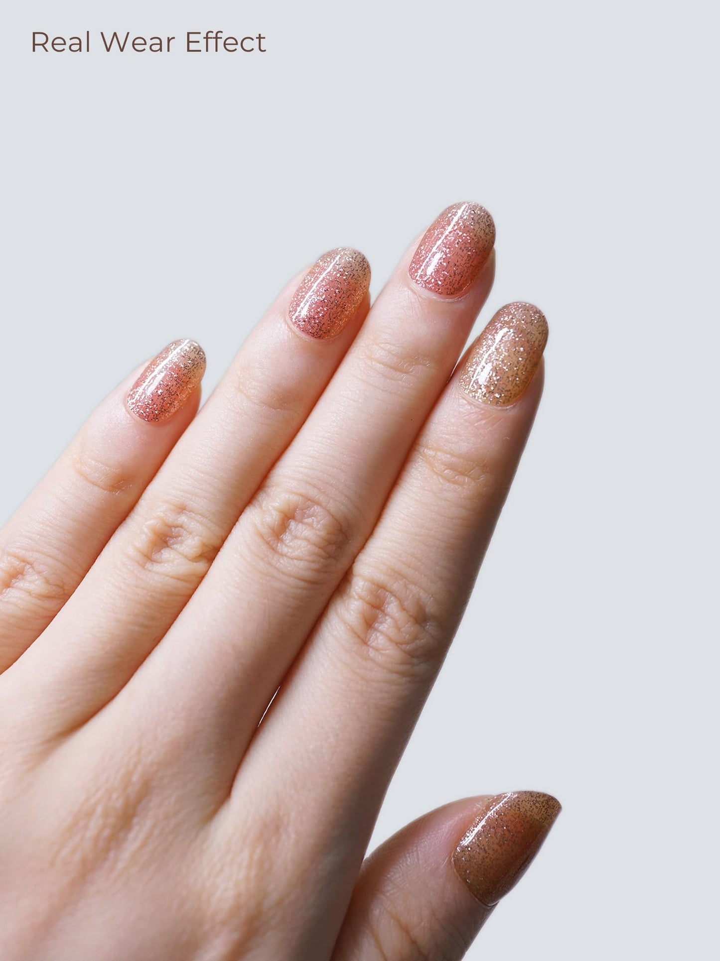 Beaolata Real Gel Nail Strips (No UV Light Needed) - 44Pcs Salon Quality Nail Stickers - Long Lasting Polish Wraps for Women, Easy Apply & Remove (Pink Haze)