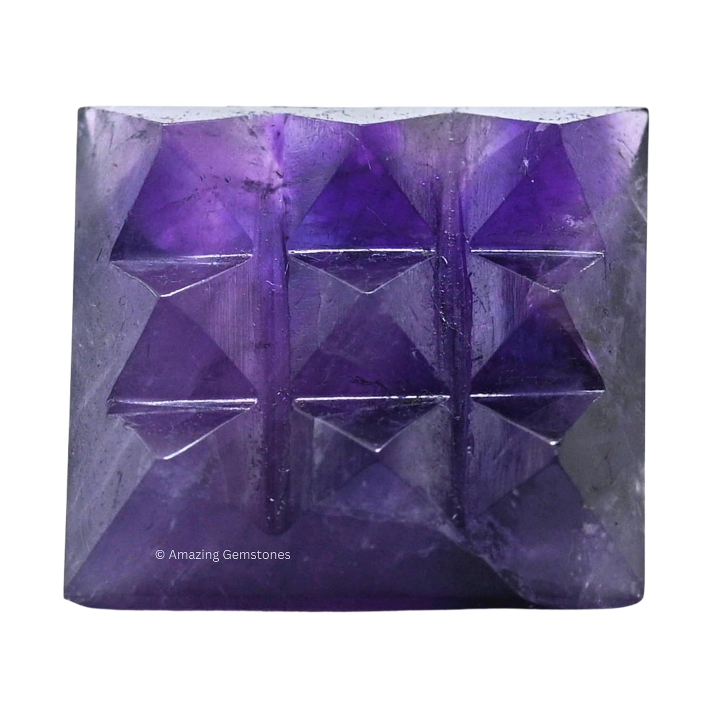 Amazing Gemstone Amethyst Crystal Pyramid with 9 Pyramid Plate Bottom - 1" Mini Pyramid Figurine of Natural Stone Pyramid for Meditation, Reiki, Chakra Balancing Vastu Pooja and Crystal Grids