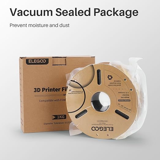 ELEGOO PLA Filament 1.75mm Marble Cement Gray 1KG, Rock Stone 3D Printer Filament Dimensional Accuracy +/- 0.02mm, 1kg Spool(2.2lbs) Fits for Most FDM 3D Printers