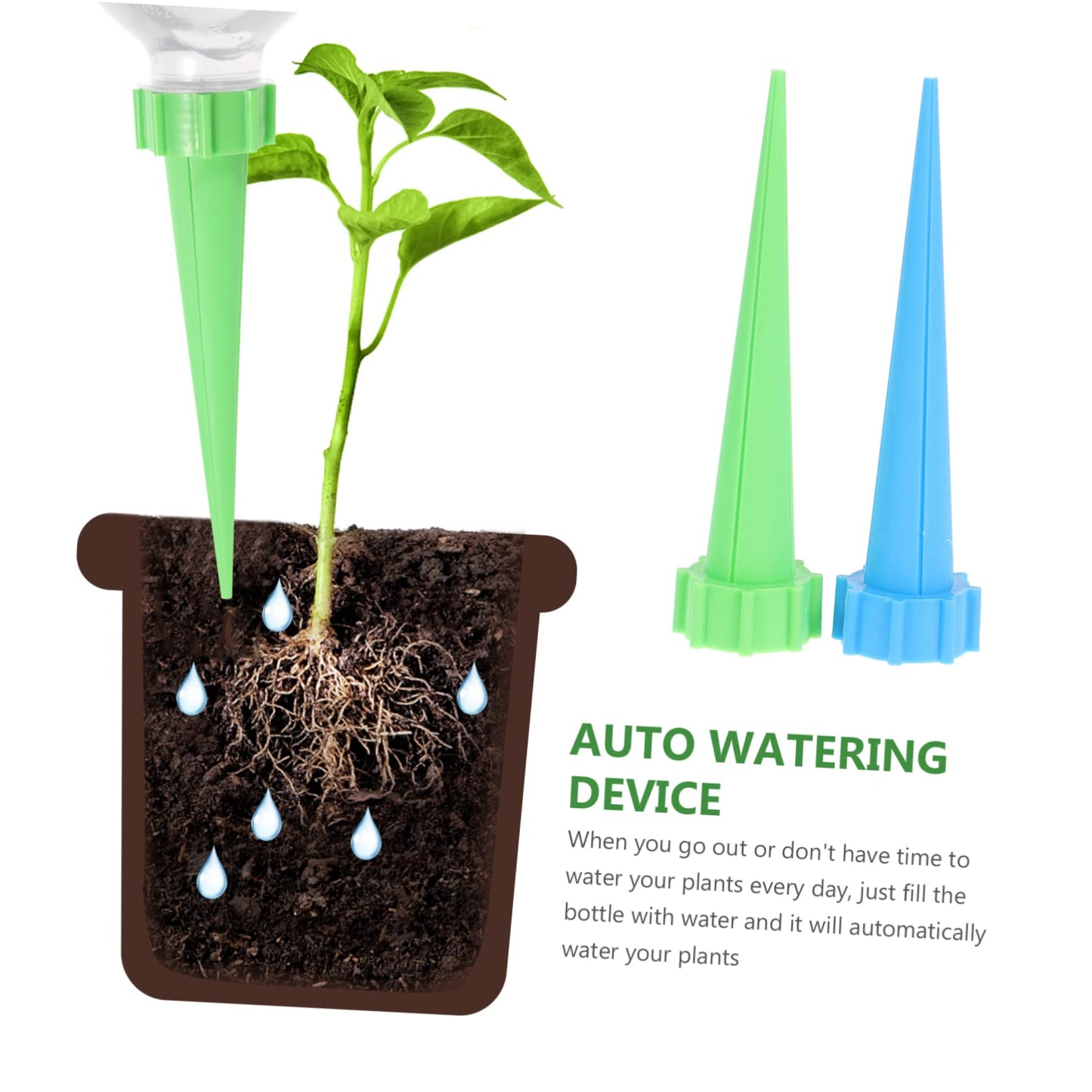 Yardwe Auto Watering Device 16pcs Plastic Drip Irrigation Kit Plant Watering System No Bottles Save Water Perfect for Indoor/Outdoor