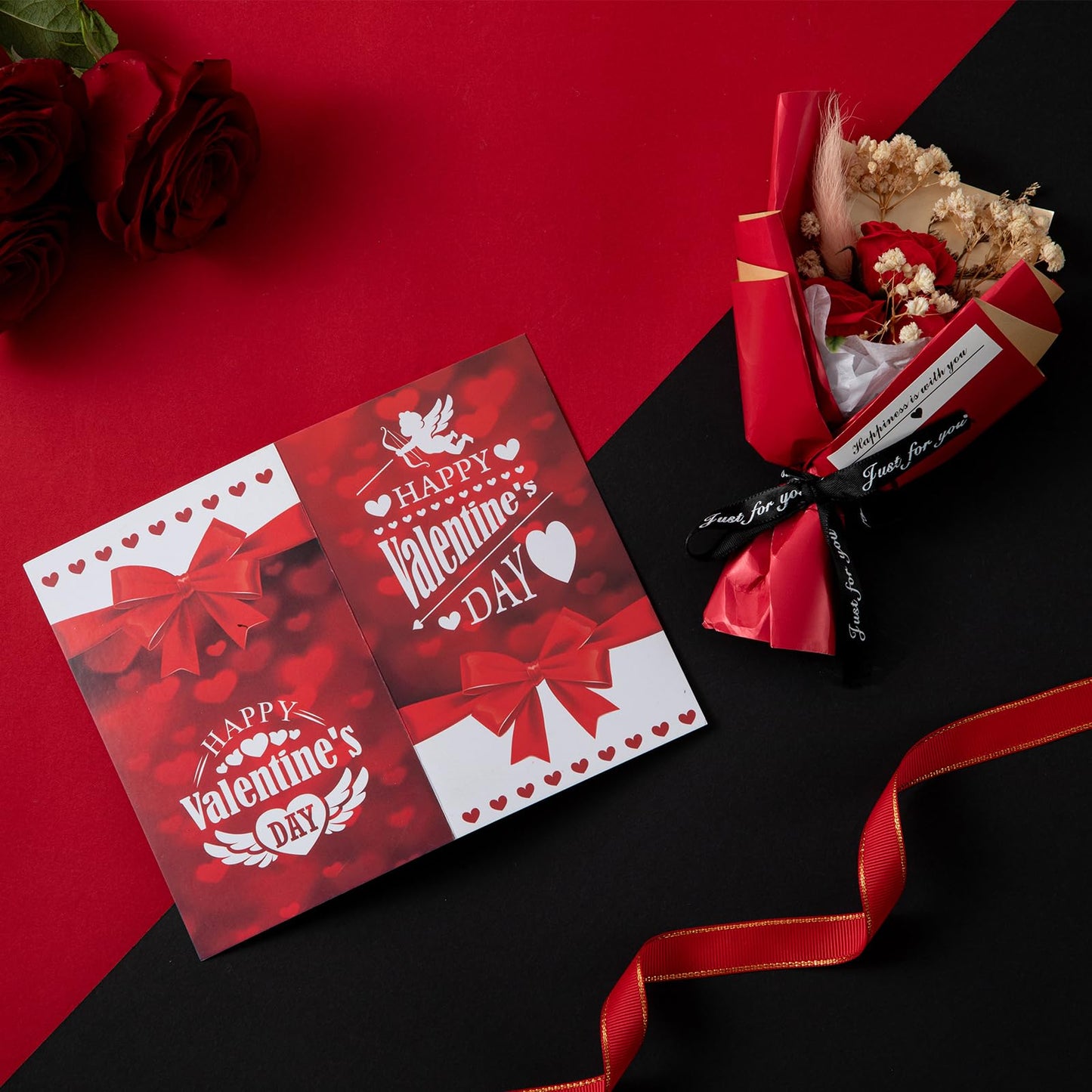JOYOFUN Gifts Box for Girlfriend Wife Lover Valentines Day Gift Birthday Gifts for Women Heart-shaped Red Rose Love Gift Basket Love You Romantic Wedding & Engagement Anniversary