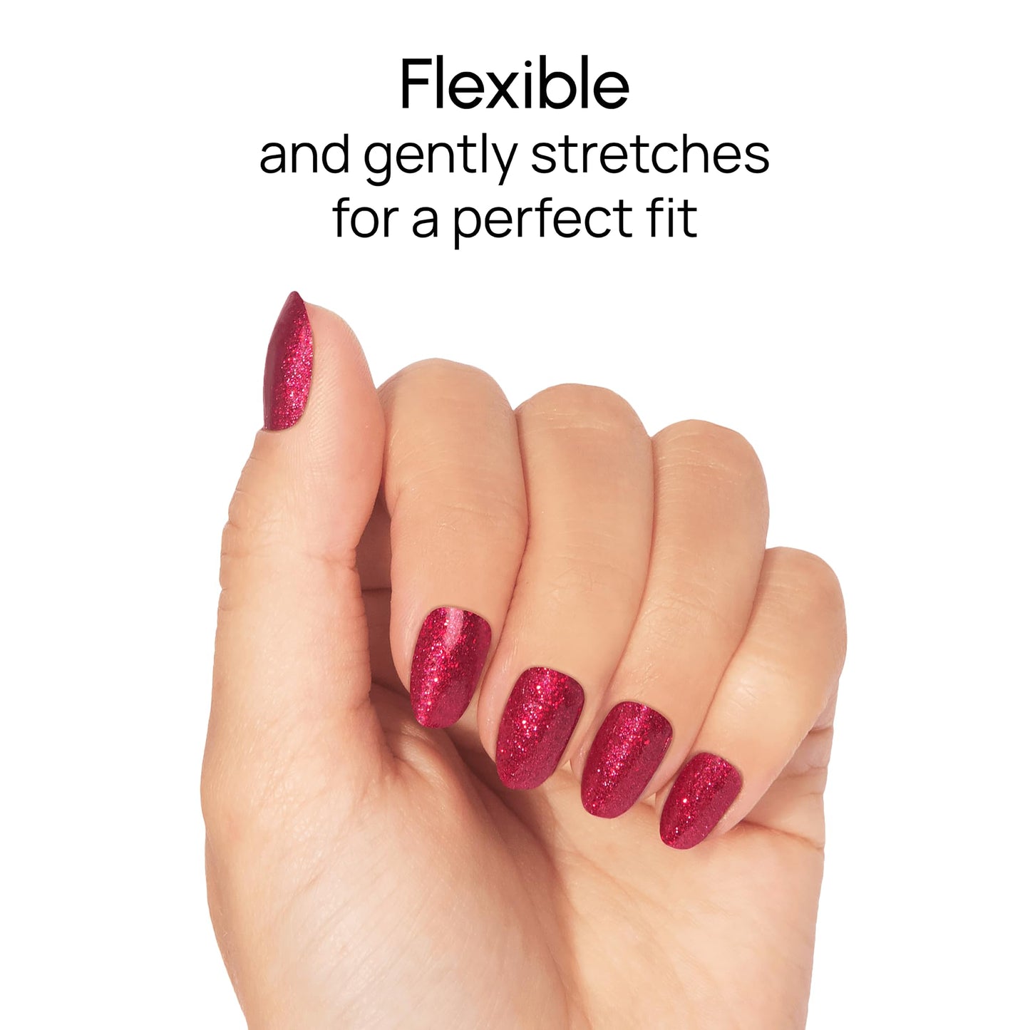 Color Street Cherry on Top Nail Strips - Ruby Red Glitter Finish - 16 Double-Ended Nail Extensions - Quick and Easy Application - Long-Lasting, Salon-Quality Look - No Tools or Dry Time Needed