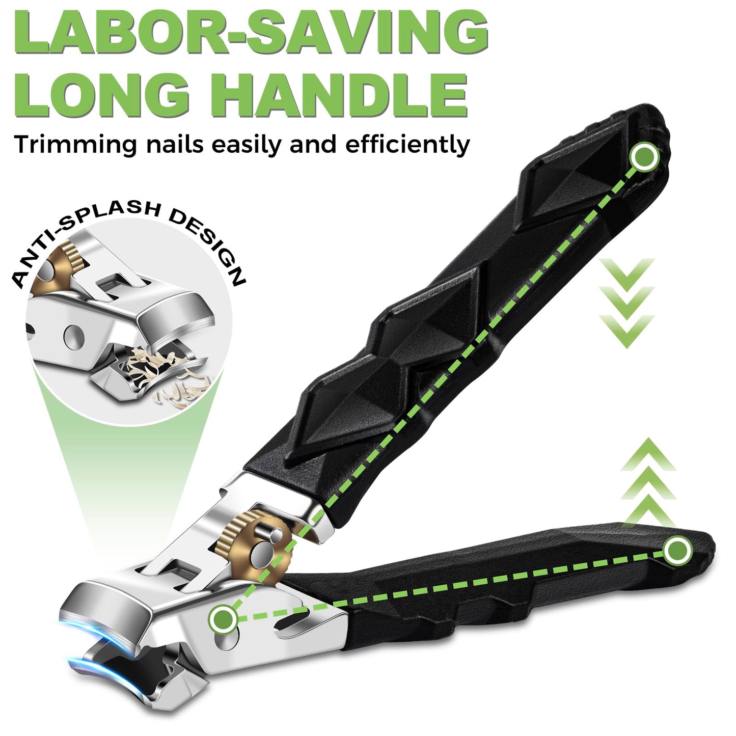 Toenail Clippers for Thick Toenails, Toe Nail Clippers for Thick Nails for Seniors, Long Handled Nail Clippers for Men, Heavy Duty Ingrown Toenail Clippers Nail Cutters, Sharp Slanted Nail Clippers