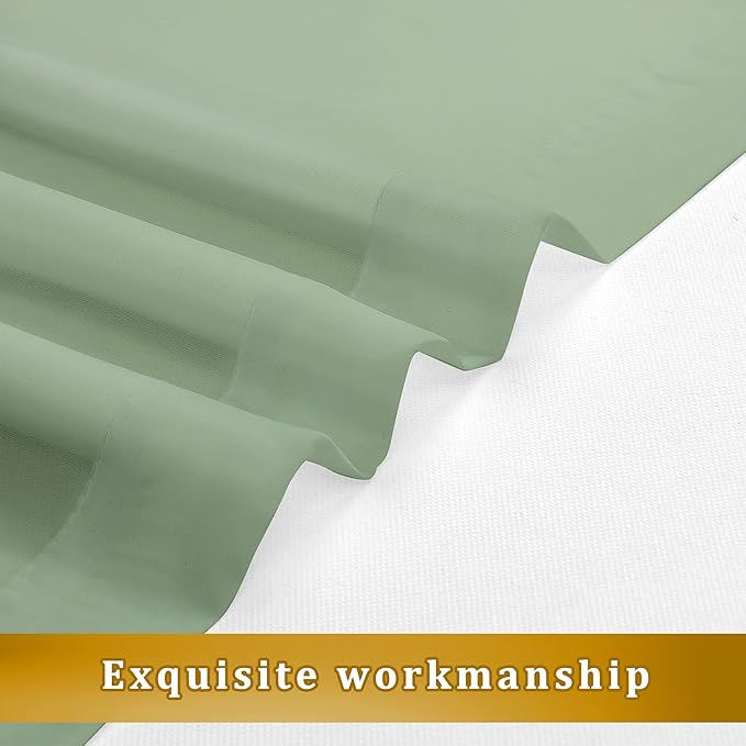 Aiyufeng Sage Green Sheer Voile Window Treatment Rod Pocket Curtain Panels for Kitchen Bedroom Living Room Drapes Sunlight Filtering Privacy Semi Home Decor Assorted Colors Sizes (40 W x 72 L)