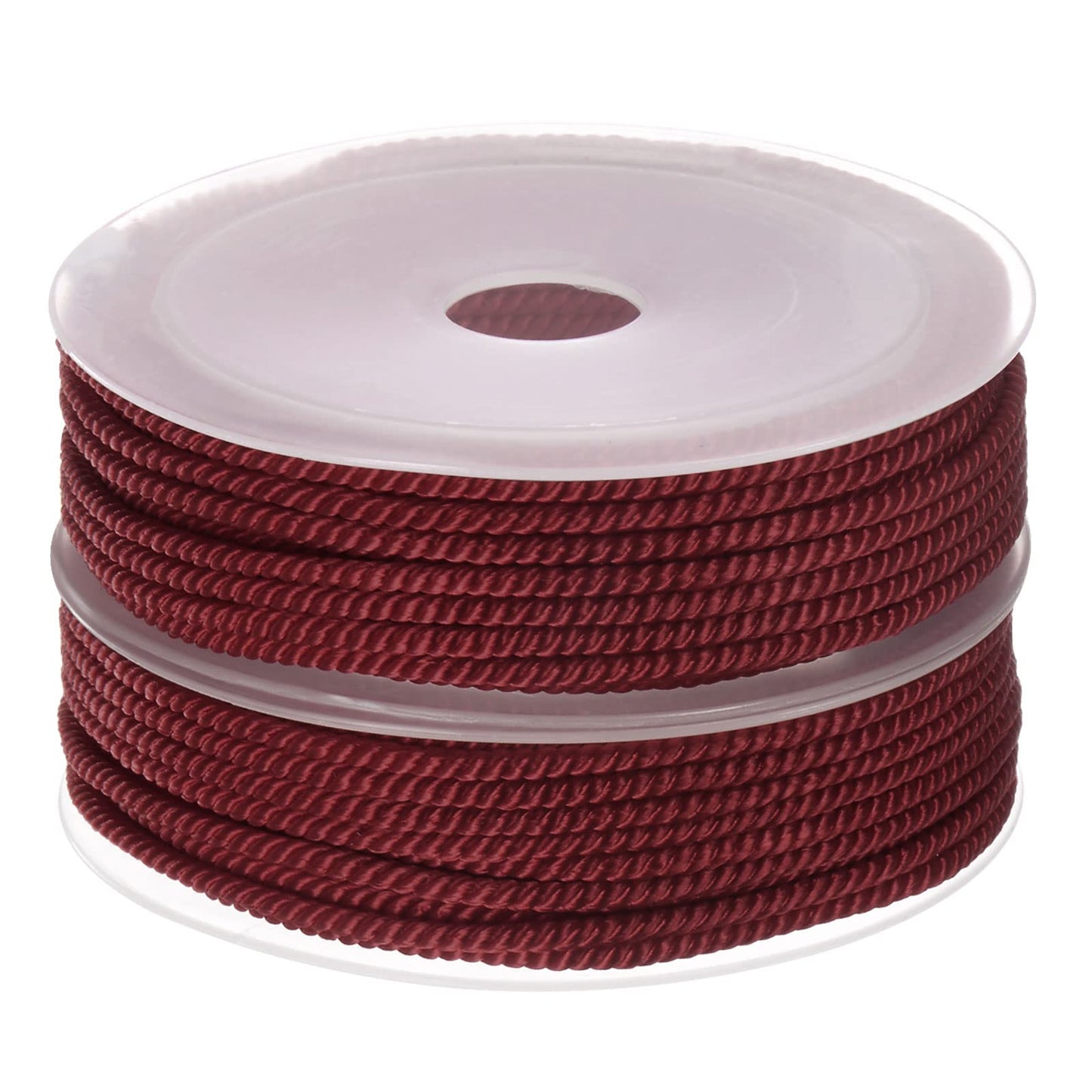 HARFINGTON 2pcs Twisted Nylon Twine Thread Beading Cord 3mm 7M/23 Feet Extra-Strong Braided Nylon String for Crafting Bracelets Jewelry Making, Dark Red