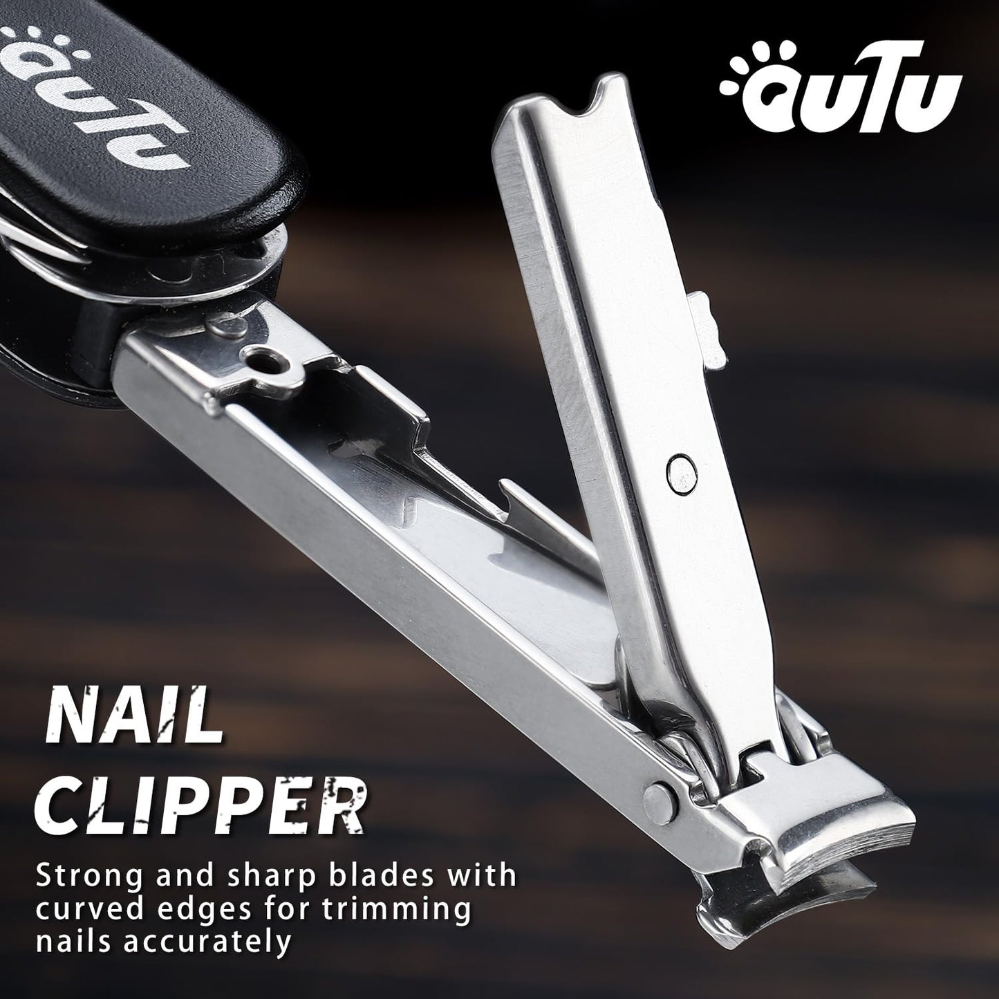 OUTU Keychain Nail Clippers Multitool, 7 in 1 EDC Utility Tool with Nail Clipper, Scissors, Gifts for Him Men Husband Dad Boyfriend (Black)