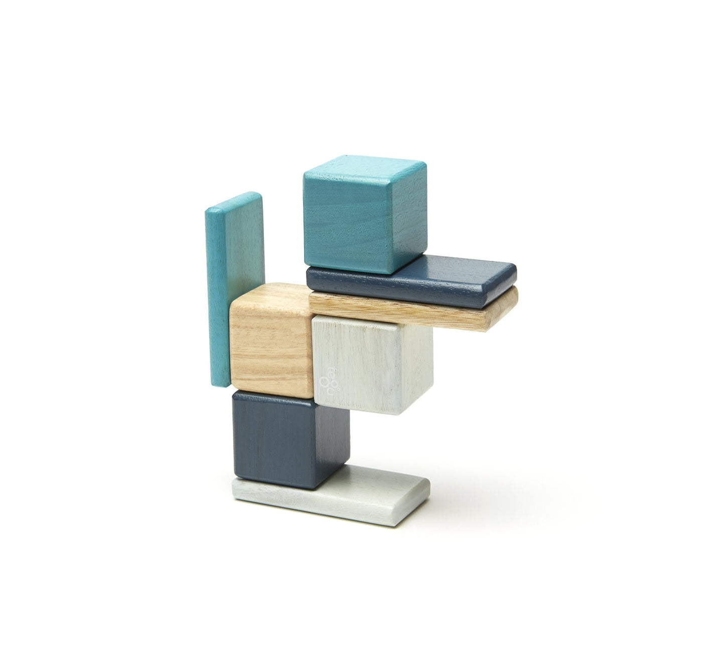 8 Piece Tegu Pocket Pouch Magnetic Wooden Block Set, Blue