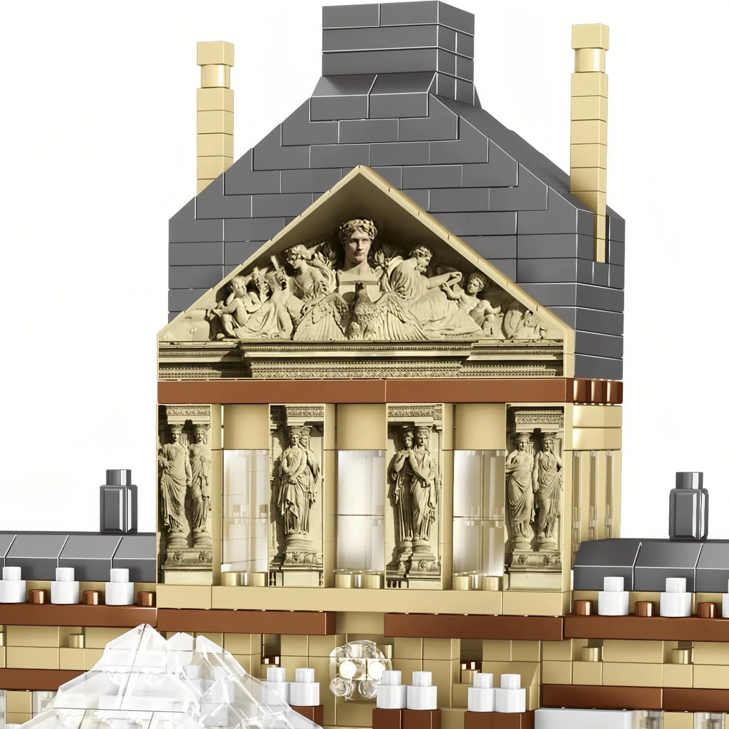 Architecture Louvre Micro Building Blocks Set, 3377 PCS World Famous Architectural Paris Louvre Museum Building Kit, House Building Collection Display Construction Model Gifts for Teens and Adult