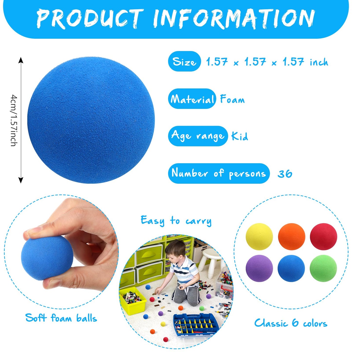 kymqlyw 30 Pcs Assorted Mini Soft Foam Balls - Lightweight Play Balls for Crafts, Birthday Party Favors, Carnival Prizes (Green)