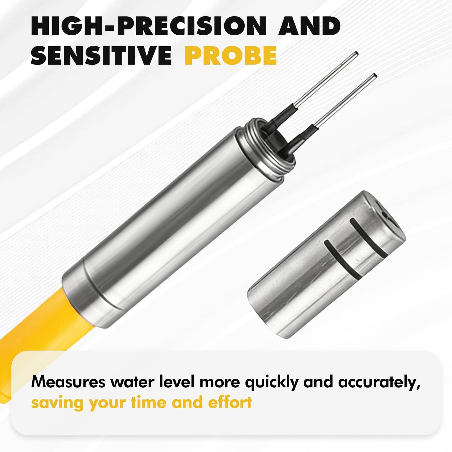 YJINGRUI 656ft/200m Updated Water Level Meter, Water Well Measurement, Water Level Gauge with Stainless Steel Probe, 110 decibel buzzers, Flash Indicator Light and Switch