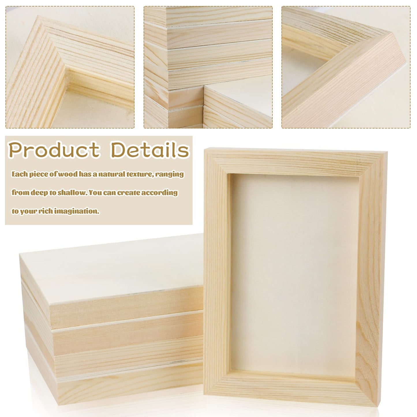 Bercoor 10 Pcs 5x7 Wood Panel Boards, Unfinished Wood Canvas Wooden for Painting, Arts, Pouring Use with Oils, Acrylics