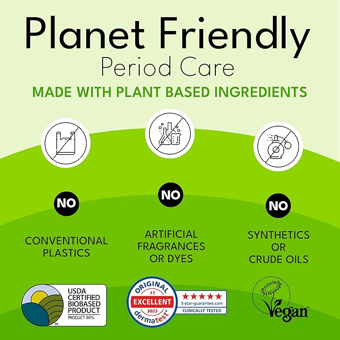 Sparkle Bamboo Ultra Thin Pads | Plant-Based Feminine Hygiene Pads for Women | Super Soft & Leak-Proof with Wings | USDA Certified Biobased, Chlorine-Free, Hypoallergenic Protection | Regular 40 Count