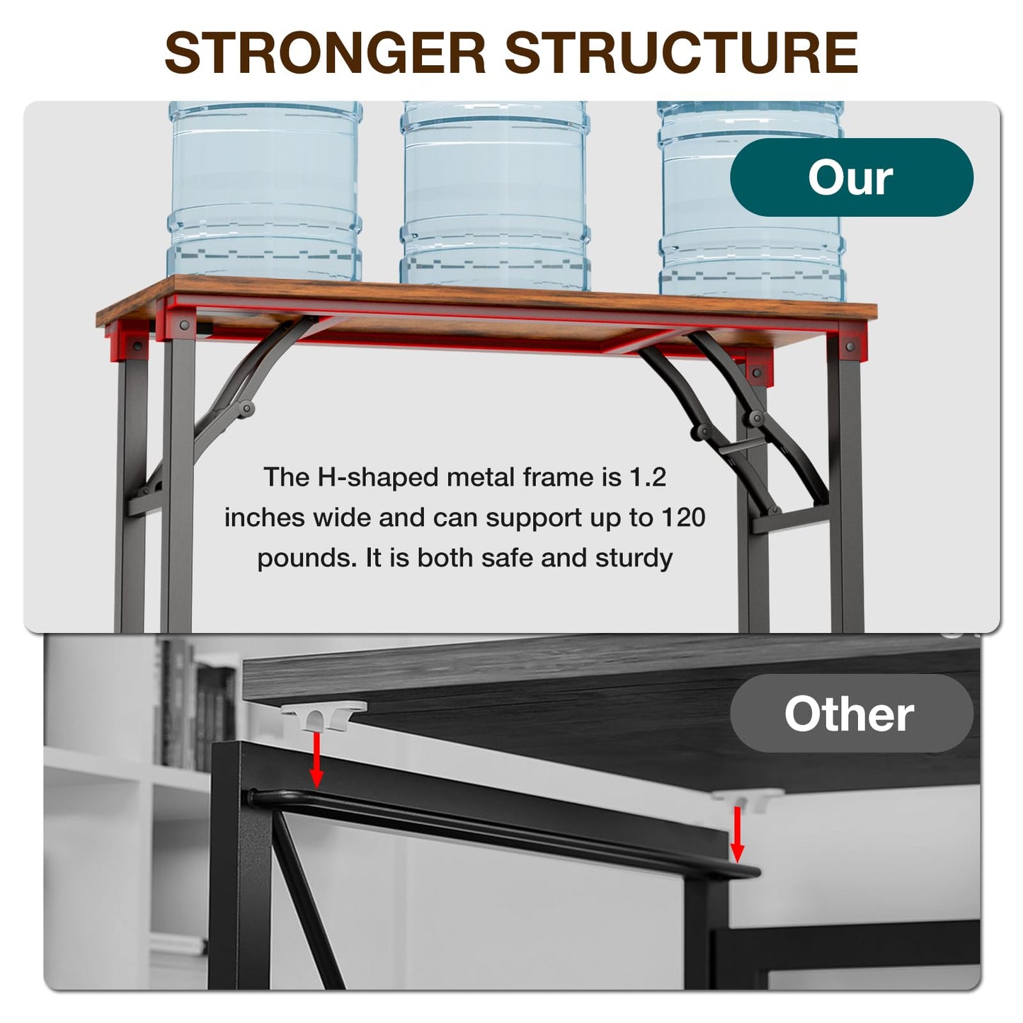 TEMI Small Computer Desk Folding Table - 35.8" Foldable Office Desk, No Assembly, Perfect for Small Spaces in Bedroom, Dorm, or Apartment, Portable Mini Desk or Study Table with Compact Design, Brown