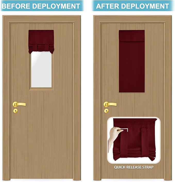 RYB HOME Sidelight Door Curtains for Front, Privacy Half Window Curtains Thermal Insulate Covering for Patio/Glass/Front Door, 12 inch x 40 inches, Red, 1 Panel