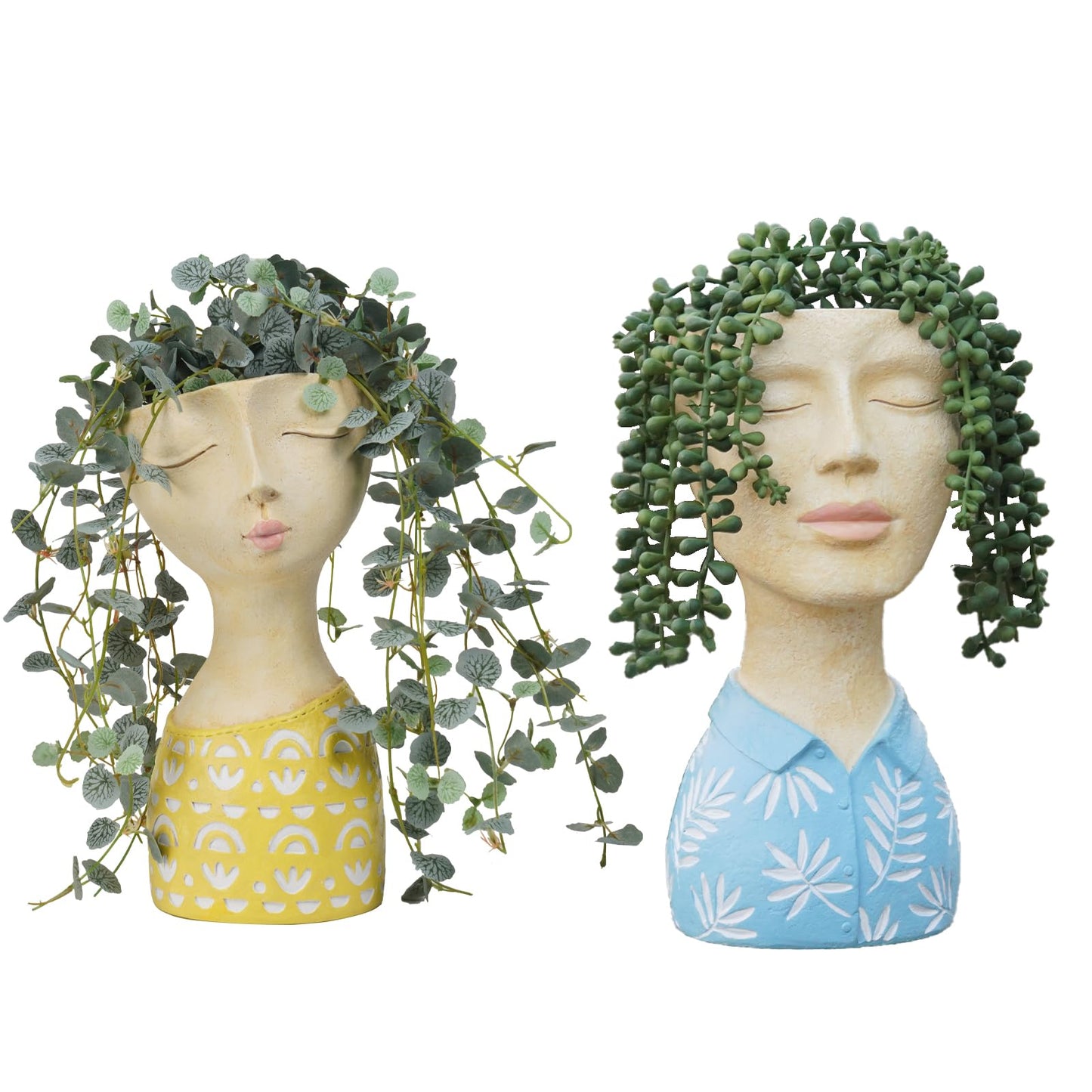 DiliComing Face Planter-Pots for Indoor Plants Cute Plant Pots Head Planter