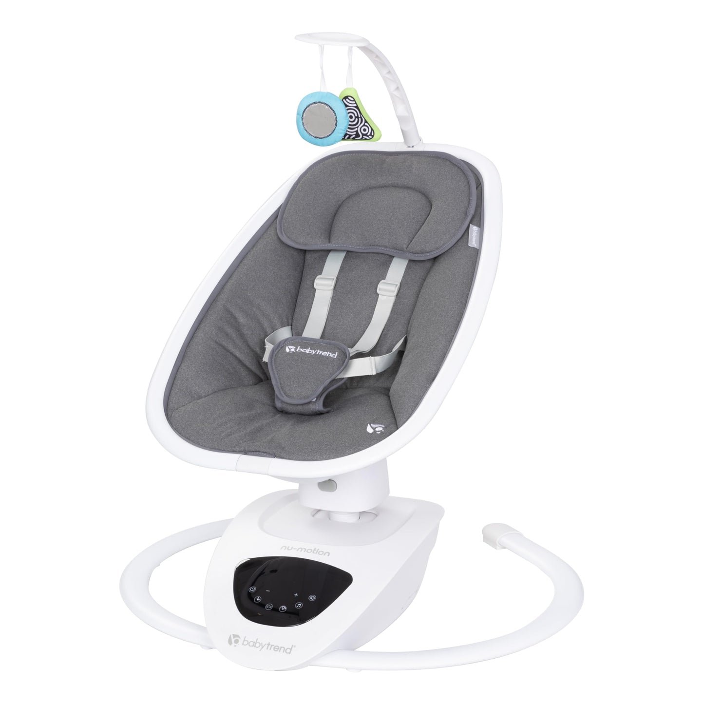 Baby Trend NuMotion Infinity Swing – 5 Motion Modes, Touchscreen Control, Remote, Multi‑Position Recline & Hanging Toys – Dash Grey