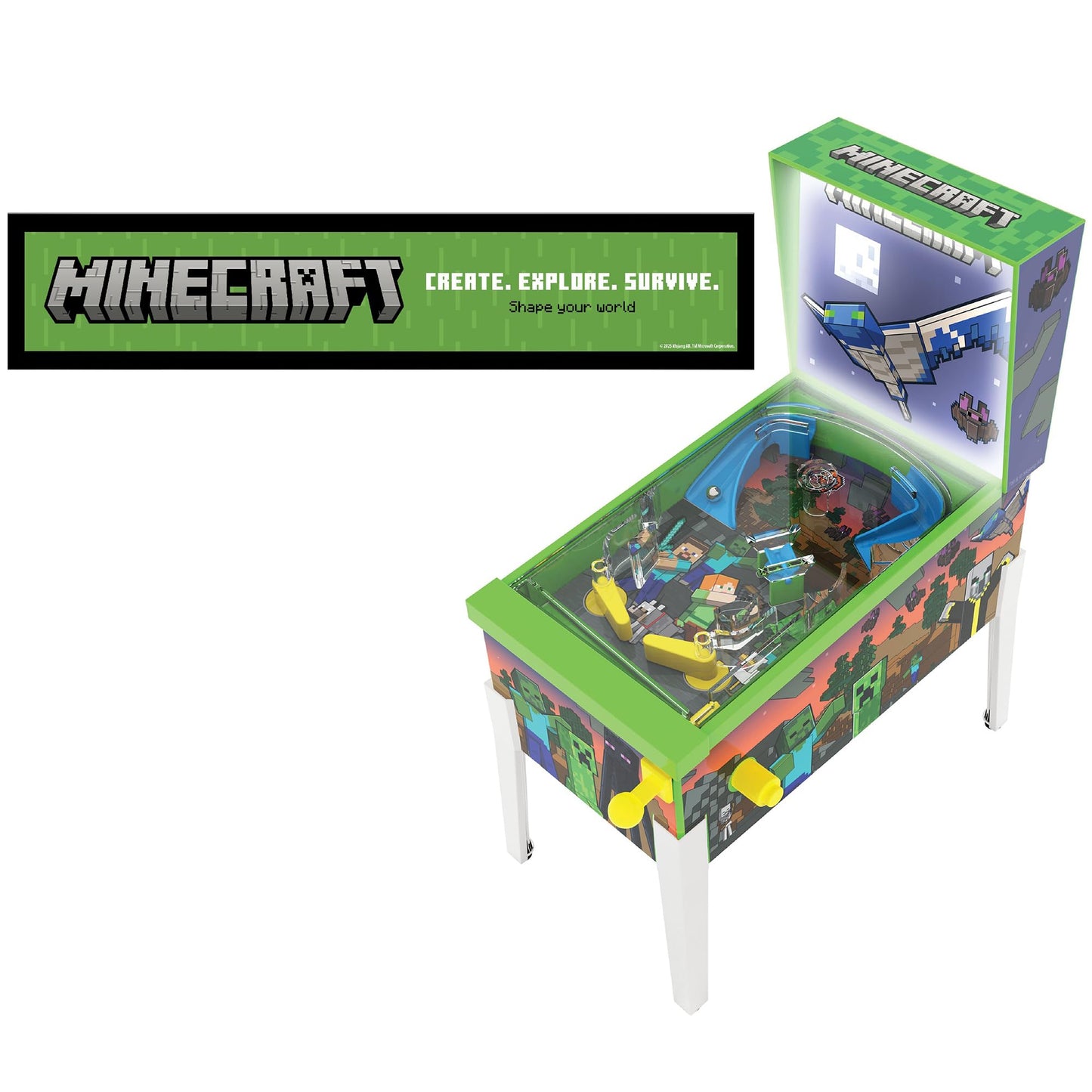 Minecraft: Mini Arcade Pinball - Deluxe Collector Series, Lights & Sounds, Classic Tabletop Game, Skill Shot Challenges, Licensed Toy, Adults-Kids 3+